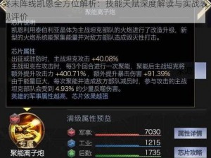 终末阵线凯恩全方位解析：技能天赋深度解读与实战表现评价