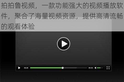 拍拍鲁视频，一款功能强大的视频播放软件，聚合了海量视频资源，提供高清流畅的观看体验