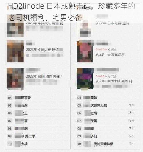 HD2linode 日本成熟无码，珍藏多年的老司机福利，宅男必备