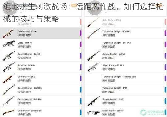 绝地求生刺激战场：远距离作战，如何选择枪械的技巧与策略