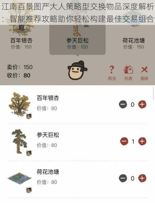 江南百景图严大人策略型交换物品深度解析：智能推荐攻略助你轻松构建最佳交易组合