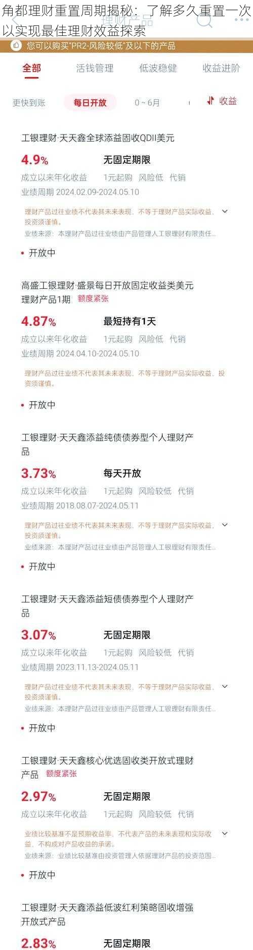 角都理财重置周期揭秘：了解多久重置一次以实现最佳理财效益探索