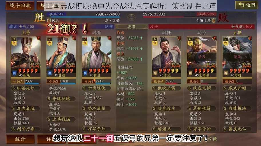 三国志战棋版骁勇先登战法深度解析：策略制胜之道