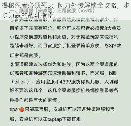 揭秘忍者必须死3：阿力外传解锁全攻略，步步为赢的战斗指南