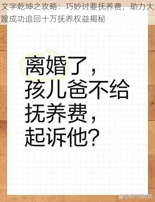 文字乾坤之攻略：巧妙讨要抚养费，助力大嫂成功追回十万抚养权益揭秘