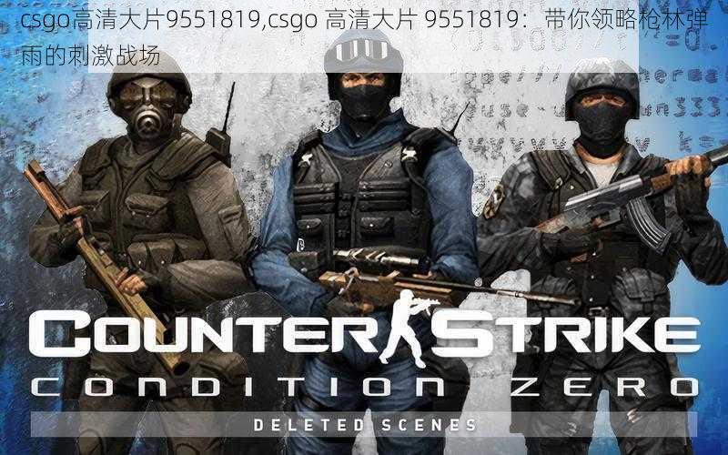 csgo高清大片9551819,csgo 高清大片 9551819：带你领略枪林弹雨的刺激战场