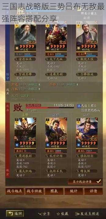 三国志战略版三势吕布无敌最强阵容搭配分享