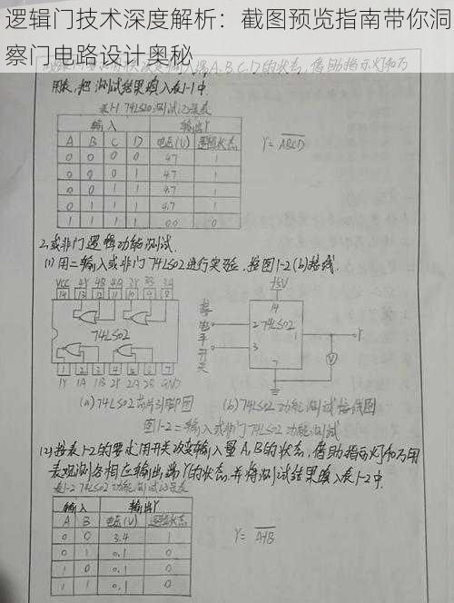 逻辑门技术深度解析：截图预览指南带你洞察门电路设计奥秘