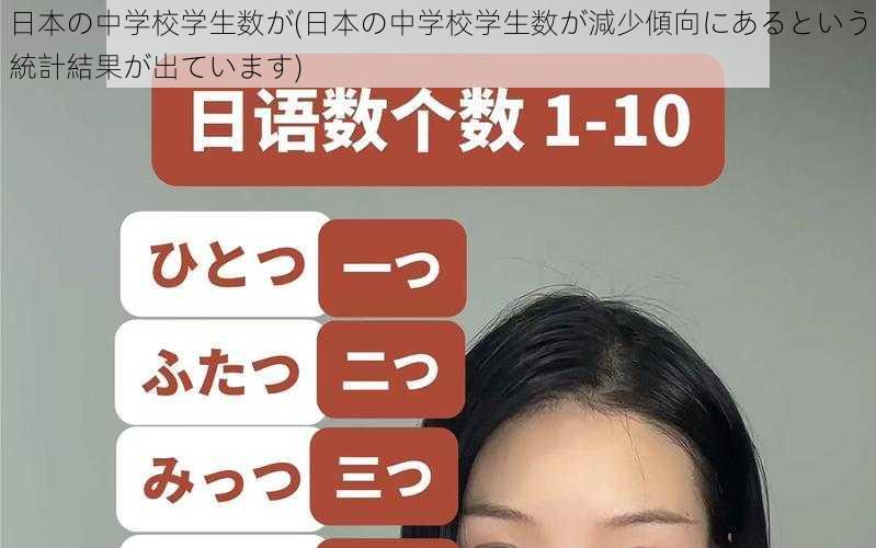 日本の中学校学生数が(日本の中学校学生数が減少傾向にあるという統計結果が出ています)