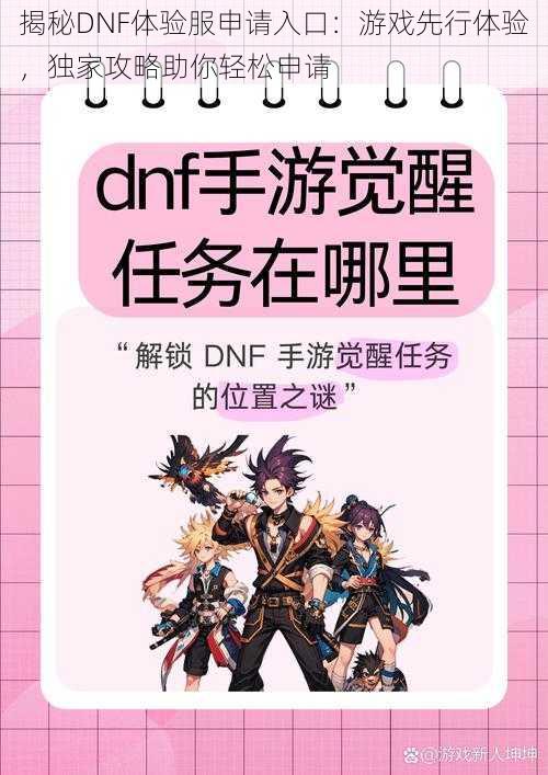 揭秘DNF体验服申请入口：游戏先行体验，独家攻略助你轻松申请