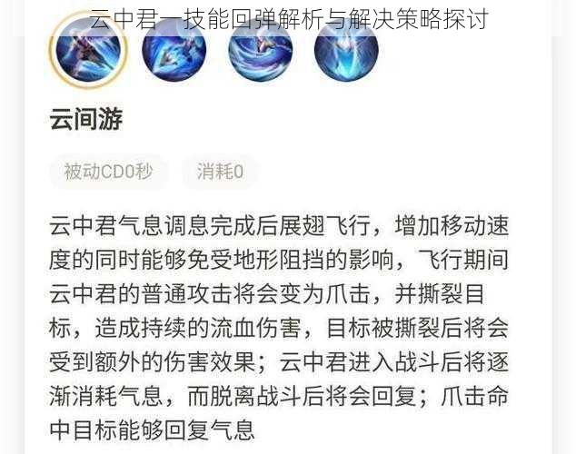 云中君一技能回弹解析与解决策略探讨