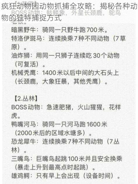 疯狂动物园动物抓捕全攻略：揭秘各种动物的独特捕捉方式